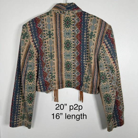 ✨ Rare Find! Vintage Western Boho Cropped Jacket ✨ - Picture 3 of 8